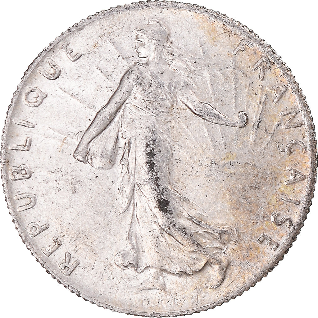 Moneta, Francja, Semeuse, 50 Centimes, 1916, Paris, AU(55-58), Srebro, KM:854