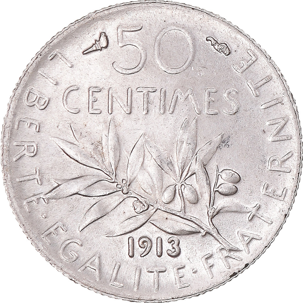 Münze, Frankreich, Semeuse, 50 Centimes, 1913, Paris, UNZ, Silber, KM:854