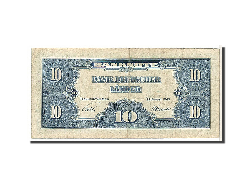 Banknote, GERMANY - FEDERAL REPUBLIC, 10 Deutsche Mark, 1949, VF(20-25)