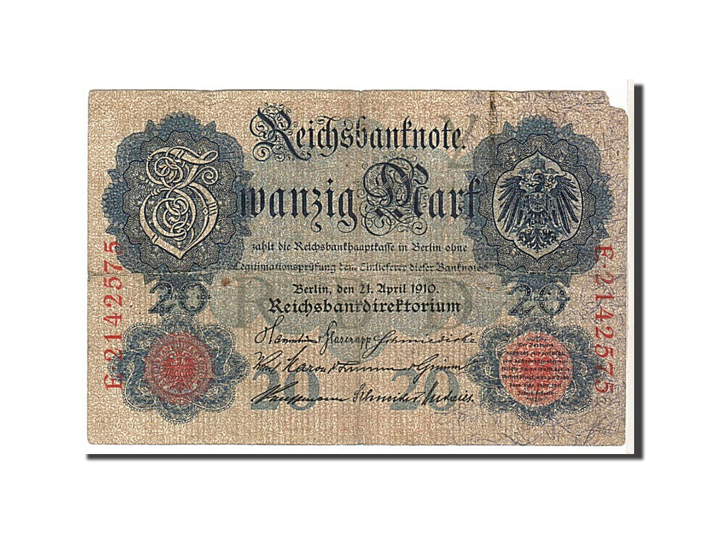 Billet, Allemagne, 20 Mark, 1914, KM:46b, TB