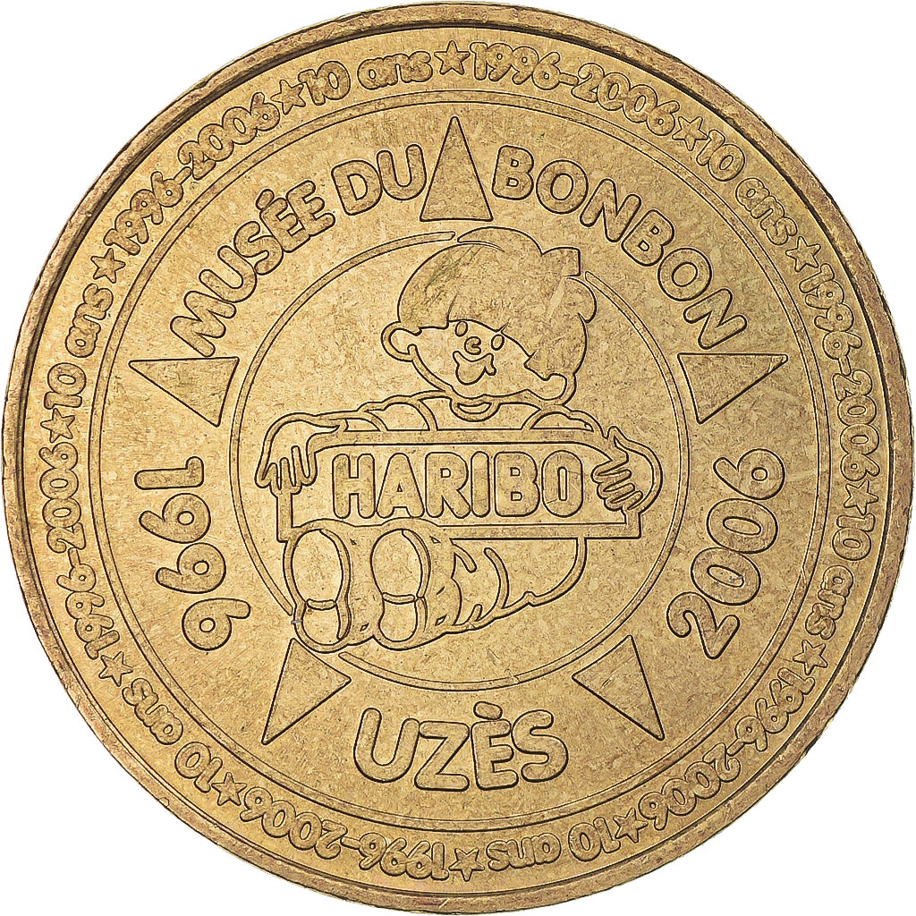 Francia, ficha, Touristic token, UZES Haribo - Musée du bonbon - 1996-2006