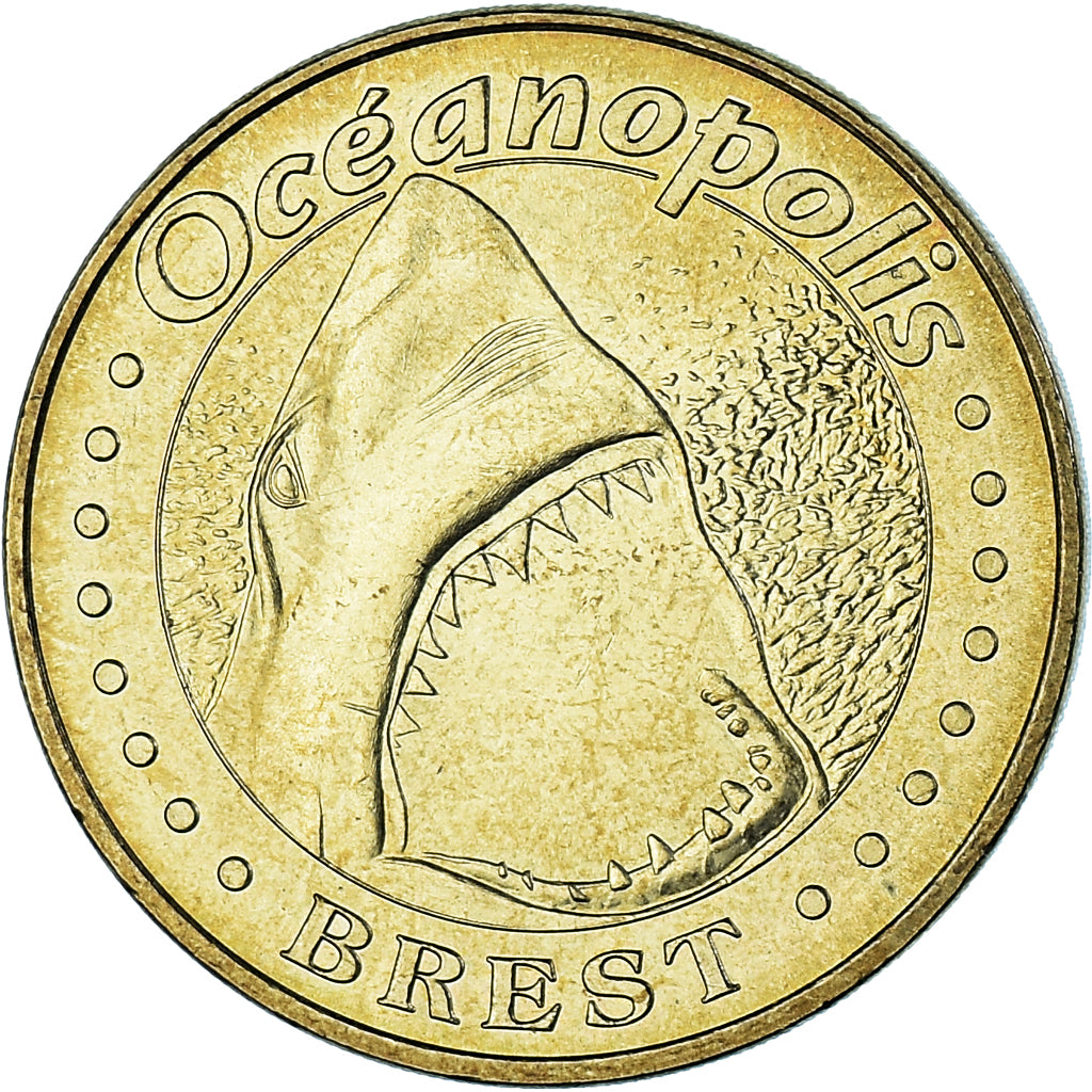 France, Token, Touristic token, Brest - Océanopolis n°3 - Requin Blanc, 2007