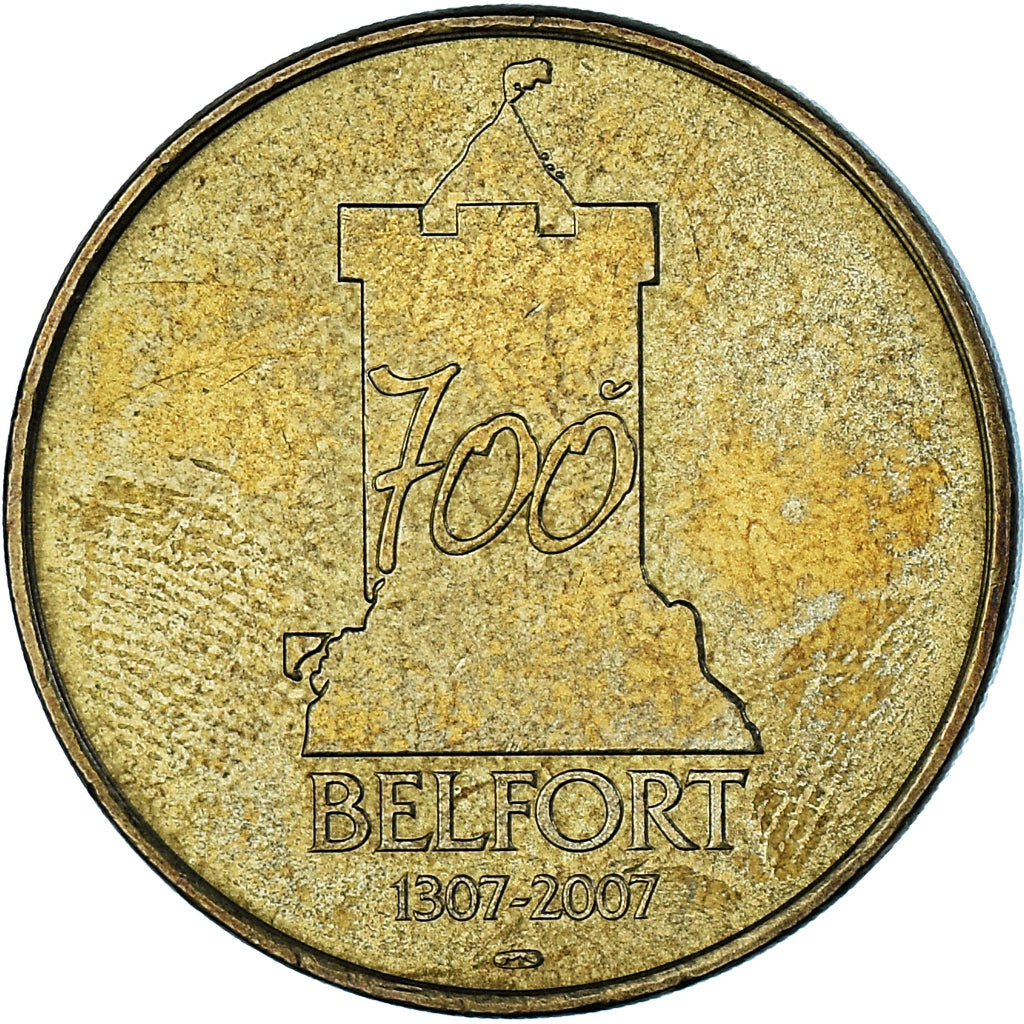 Francia, zeton, Jetón turístico, Belfort - 700ème anniversaire, Arts &
