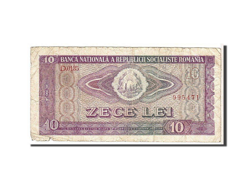 Banknote, Romania, 10 Lei, 1966, KM:94a, VF(20-25)