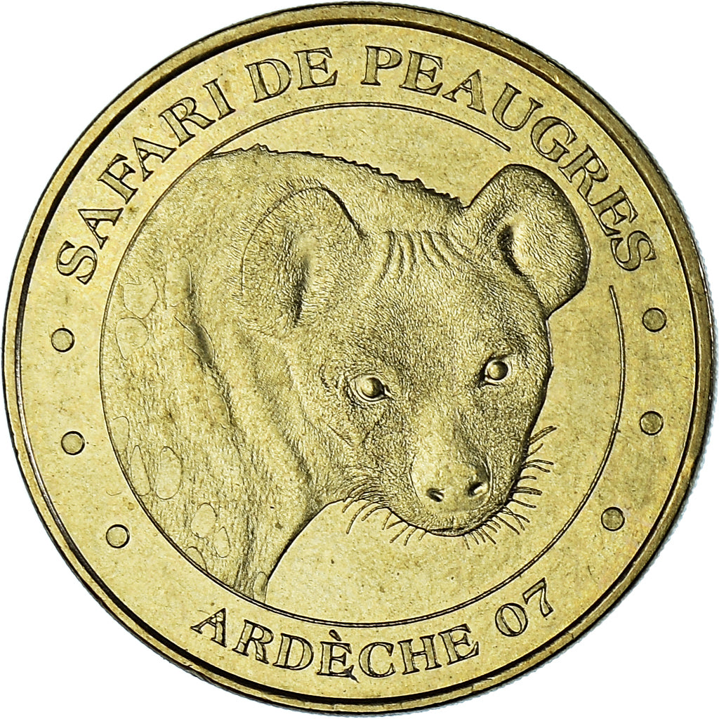 Francia, ficha, Tourist Token, 07/ Safari de Peaugres - La hyène, 2015, Monnaie