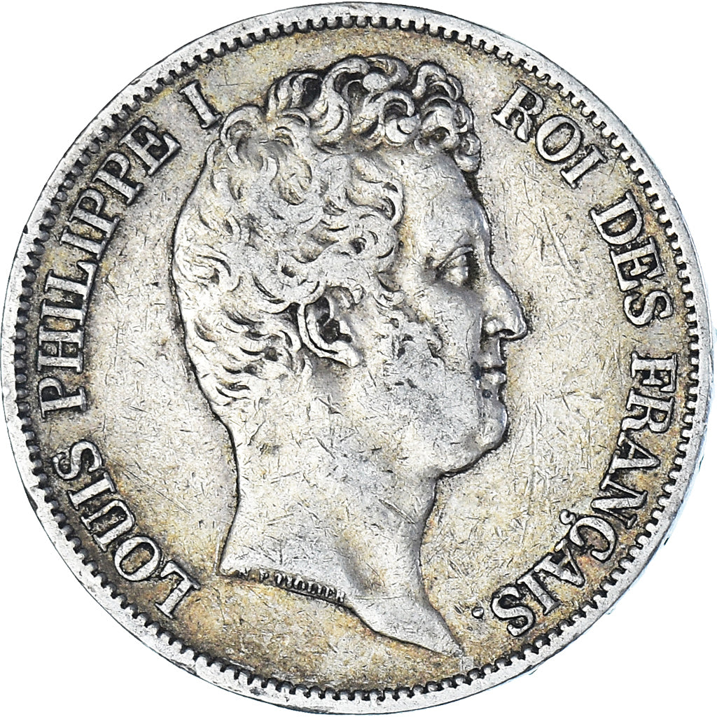 Moneta, Francia, Louis-Philippe, 5 Francs, 1830, Paris, MB+, Argento, KM:736.1