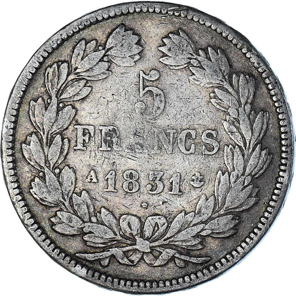 Coin, France, Louis-Philippe, 5 Francs, 1831, Paris, VF(20-25), Silver