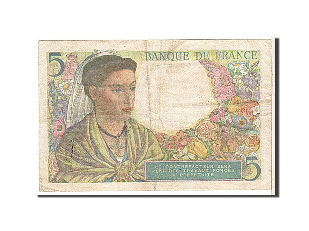 Banknot, Francja, 5 Francs, Berger, 1943, EF(40-45), KM:98a