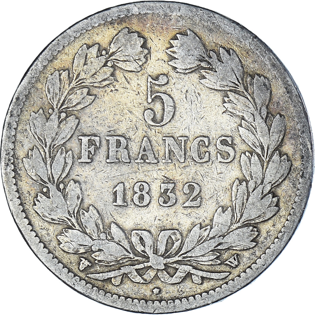 Coin, France, Louis-Philippe, 5 Francs, 1832, Lille, VF(20-25), Silver