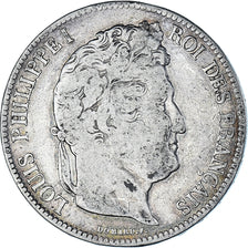 Moneta, Francia, Louis-Philippe, 5 Francs, 1833, Lille, MB, Argento, KM:749.13
