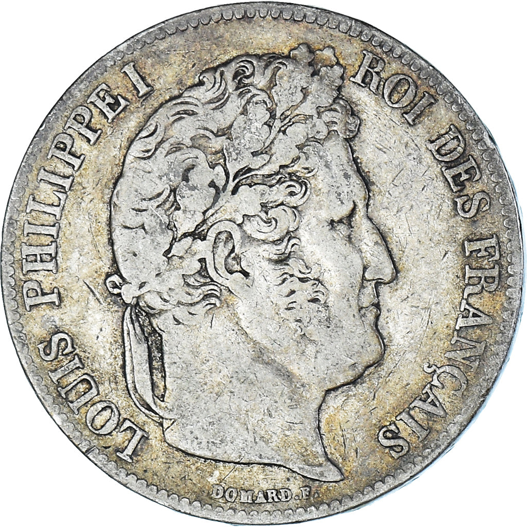 Coin, France, Louis-Philippe, 5 Francs, 1838, Strasbourg, VF(20-25), Silver