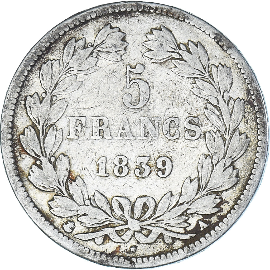 Coin, France, Louis-Philippe, 5 Francs, 1839, Paris, VF(20-25), Silver