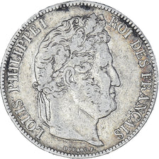 Coin, France, Louis-Philippe, 5 Francs, 1841, Strasbourg, VF(20-25), Silver