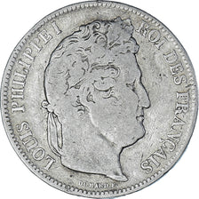 Coin, France, Louis-Philippe, 5 Francs, 1841, Lille, VF(20-25), Silver