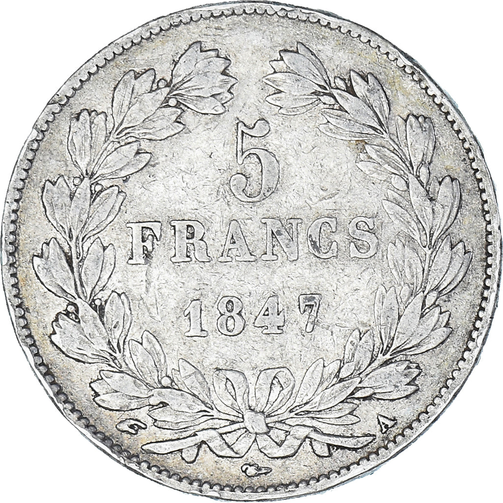 Coin, France, Louis-Philippe, 5 Francs, 1847, Paris, VF(20-25), Silver