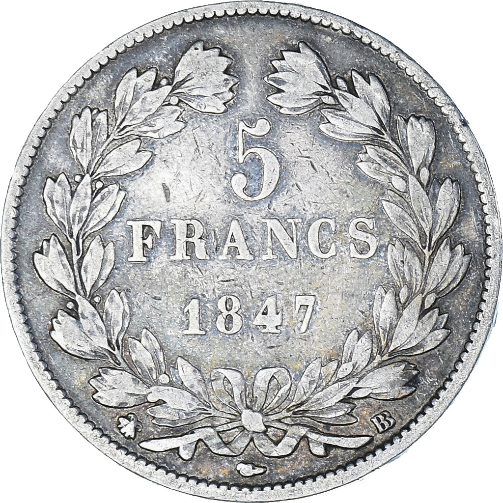 Monnaie, France, Louis-Philippe, 5 Francs, 1847, Strasbourg, TB+, Argent