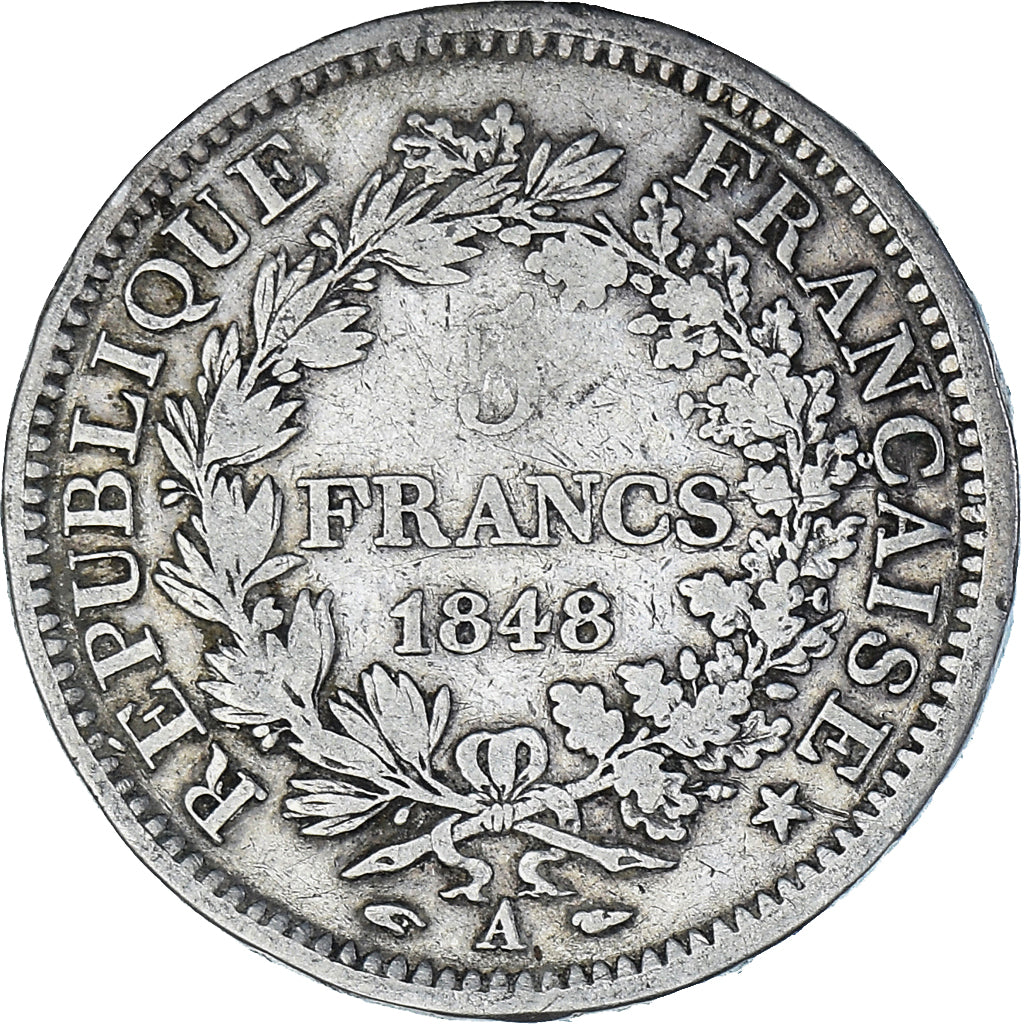 Coin, France, Hercule, 5 Francs, 1848, Paris, VF(20-25), Silver, KM:756.1