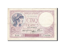 France, 5 Francs, 5 F 1917-1940 ''Violet'', 1939, KM #83, VF(20-25), 949T64546,.