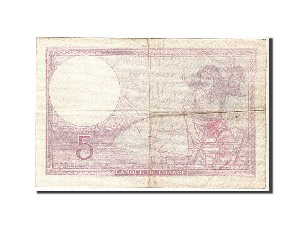 France, 5 Francs, 5 F 1917-1940 ''Violet'', 1939, KM #83, VF(20-25), 949T64546,.