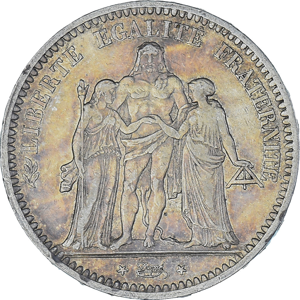 Moneta, Francia, Hercule, 5 Francs, 1848, Paris, MB+, Argento, KM:756.1