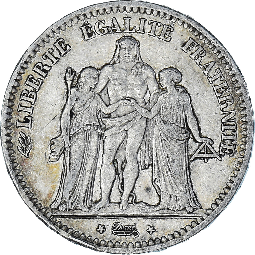 Moneta, Francia, Hercule, 5 Francs, 1848, Paris, BB, Argento, KM:756.1