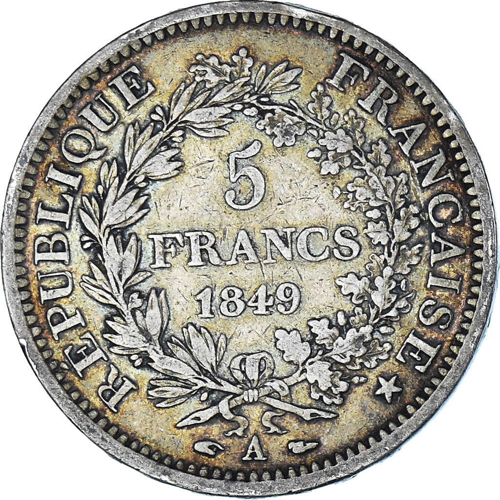 Münze, Frankreich, Hercule, 5 Francs, 1849, Paris, S+, Silber, KM:756.1