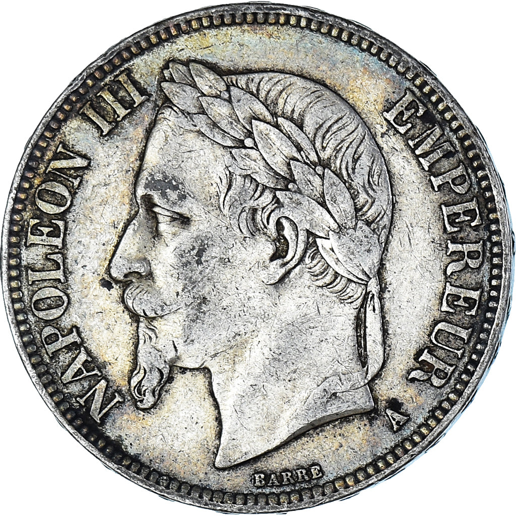 Moneta, Francja, Napoleon III, 5 Francs, 1869, Paris, VF(30-35), Srebro