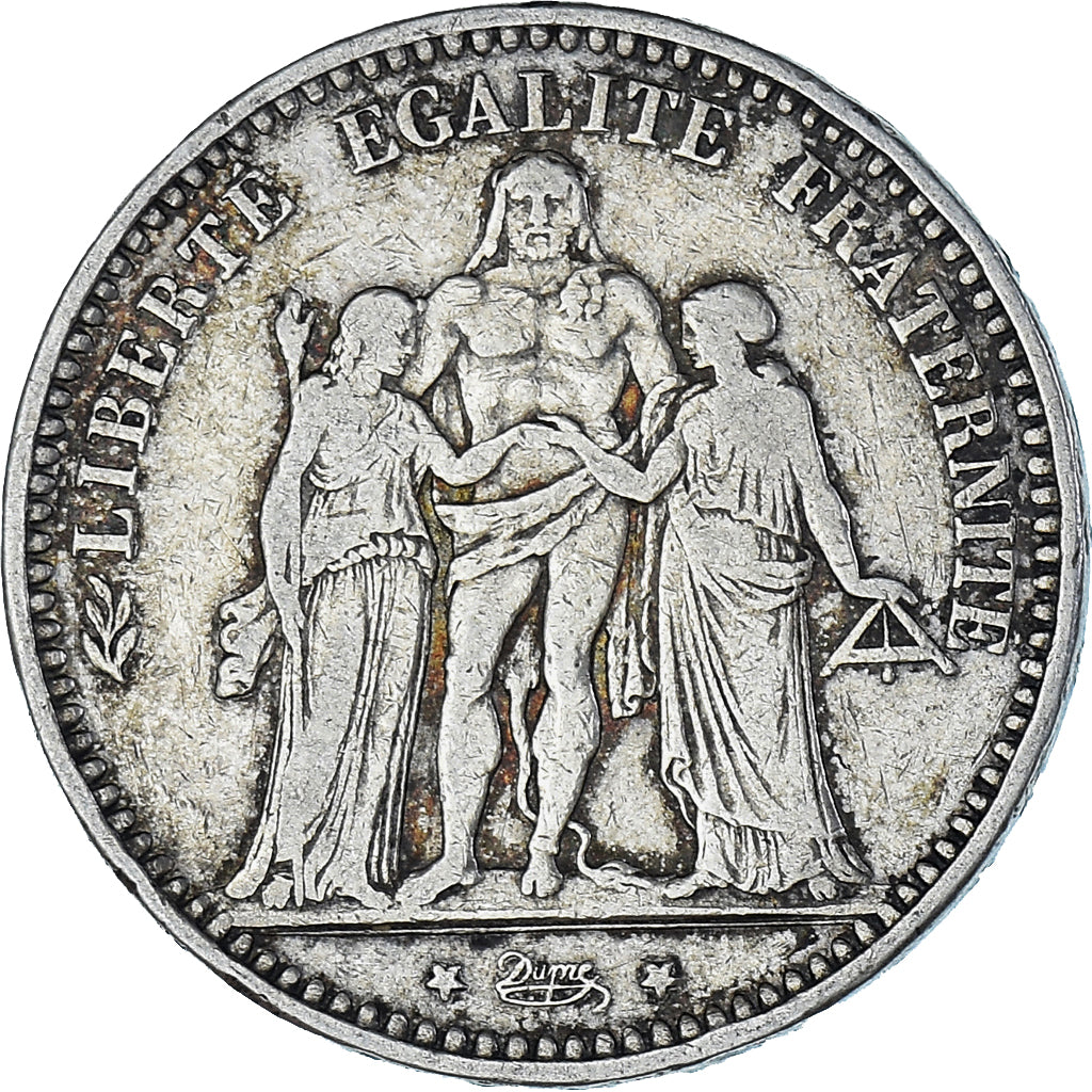 Coin, France, Hercule, 5 Francs, 1873, Bordeaux, VF(20-25), Silver, KM:820.2