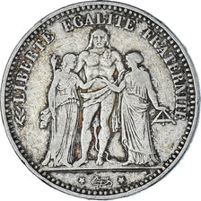 Coin, France, Hercule, 5 Francs, 1873, Bordeaux, VF(20-25), Silver, KM:820.2