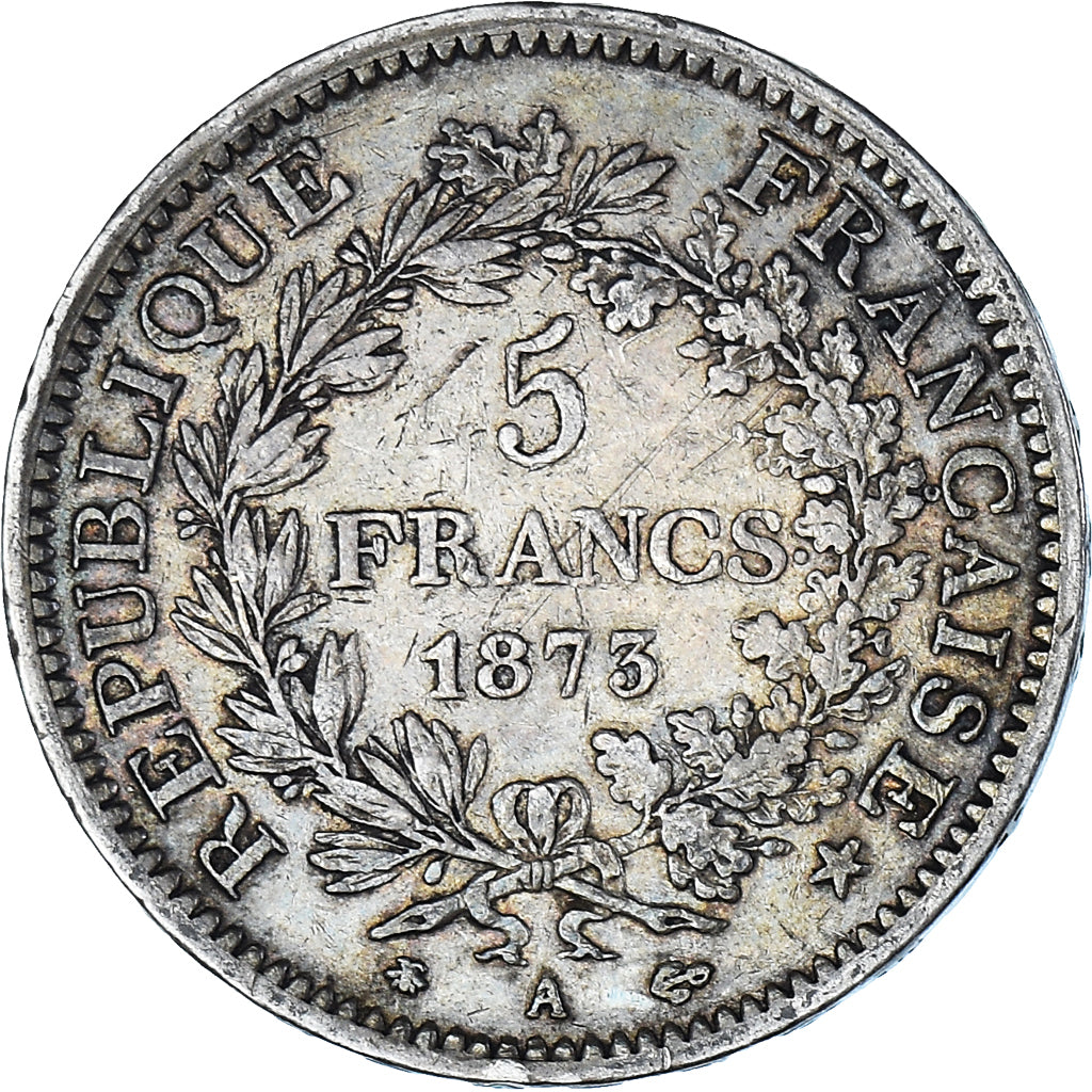 Coin, France, Hercule, 5 Francs, 1873, Paris, VF(30-35), Silver, KM:820.1