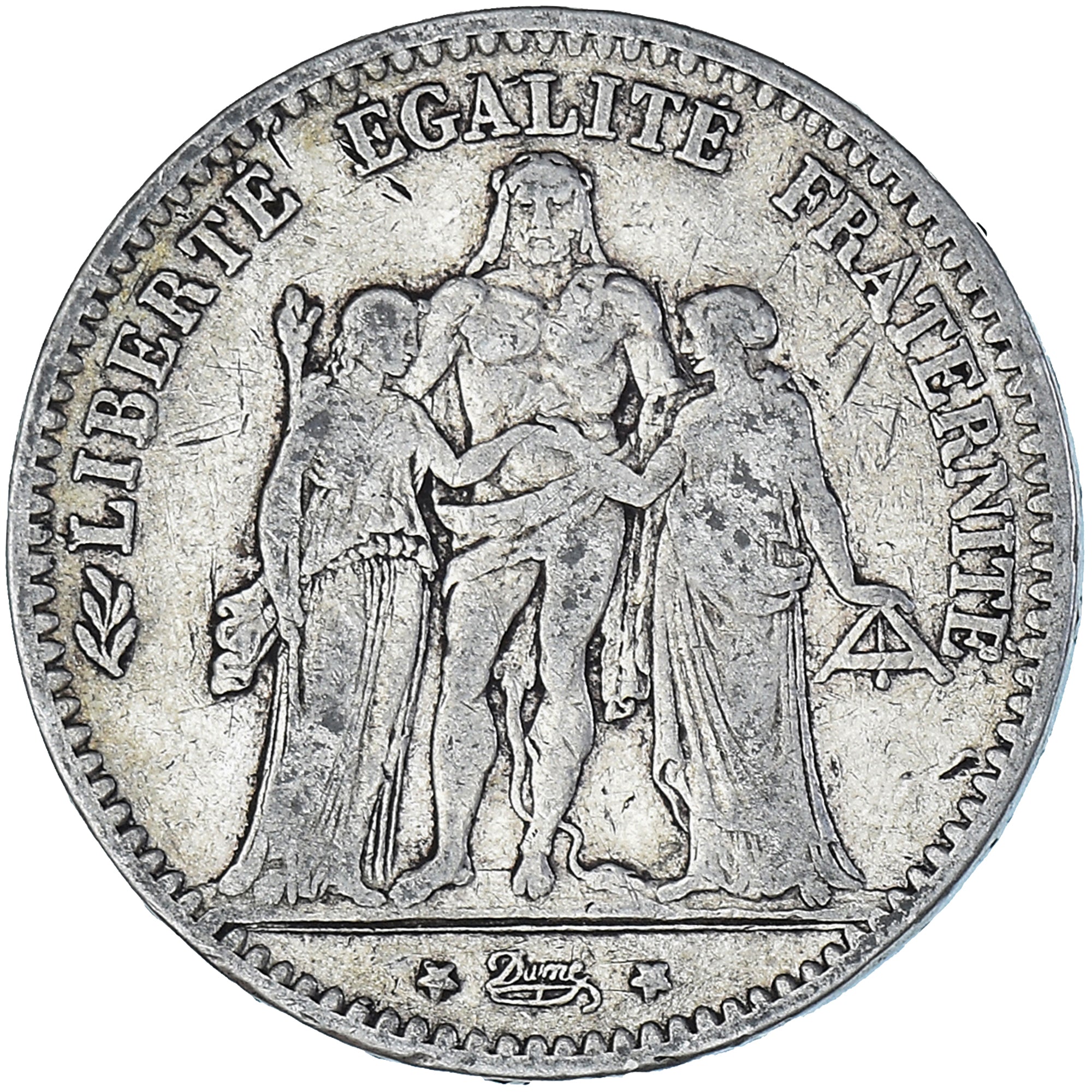 Moneta, Francia, Hercule, 5 Francs, 1874, Paris, MB, Argento, KM:820.1