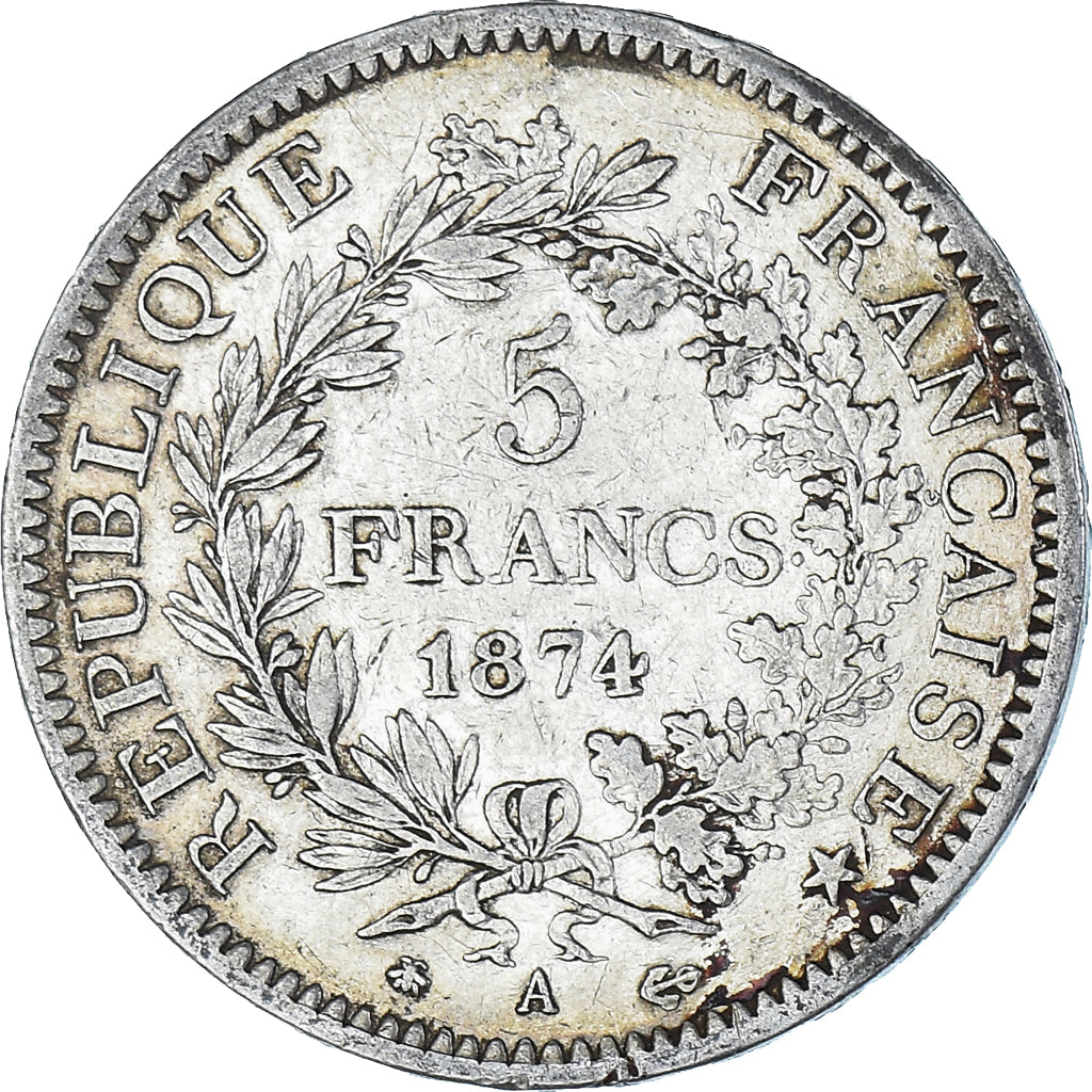 Coin, France, Hercule, 5 Francs, 1874, Paris, EF(40-45), Silver, KM:820.1