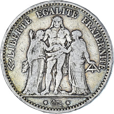 Coin, France, Hercule, 5 Francs, 1874, Bordeaux, VF(20-25), Silver, KM:820.2, Le