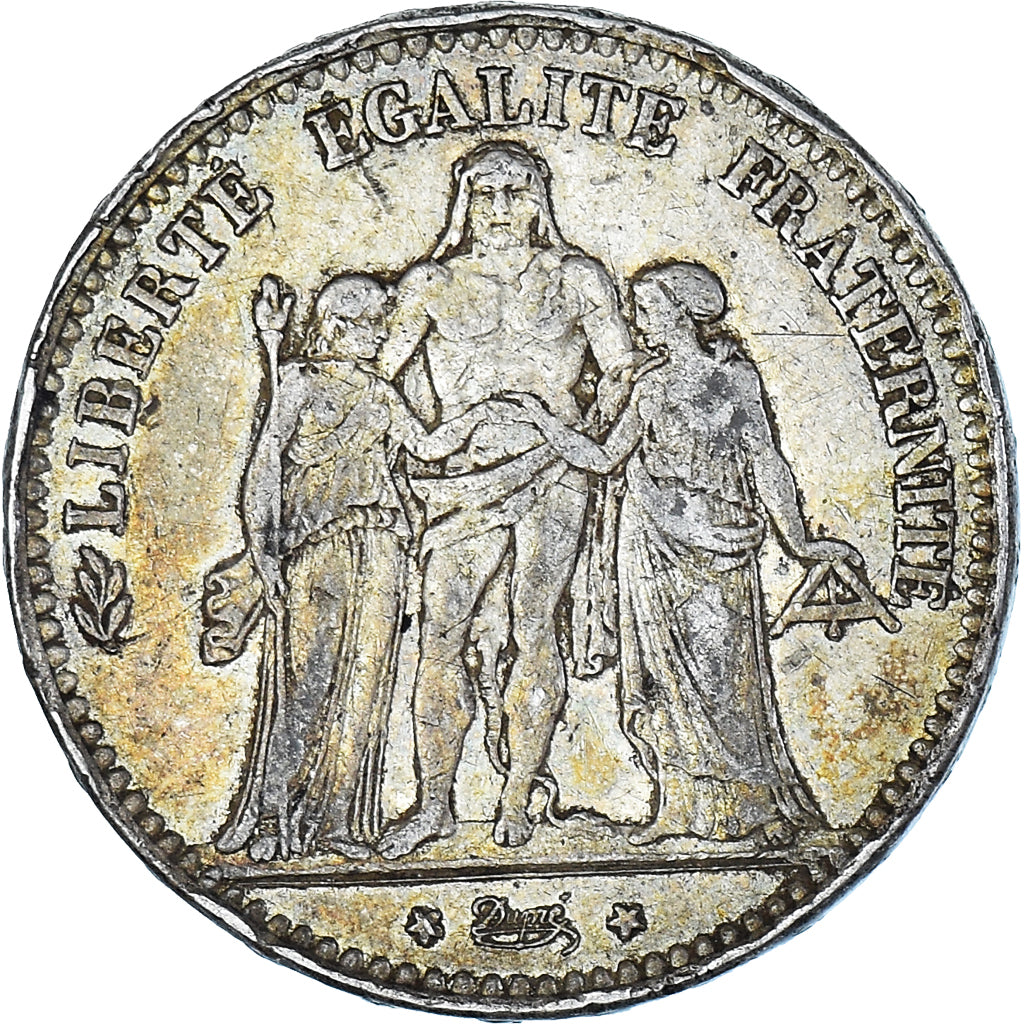 Moneta, Francia, Hercule, 5 Francs, 1875, Paris, MB+, Argento, KM:820.1