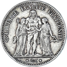 Moneta, Francja, Hercule, 5 Francs, 1875, Paris, VF(30-35), Srebro, KM:820.1