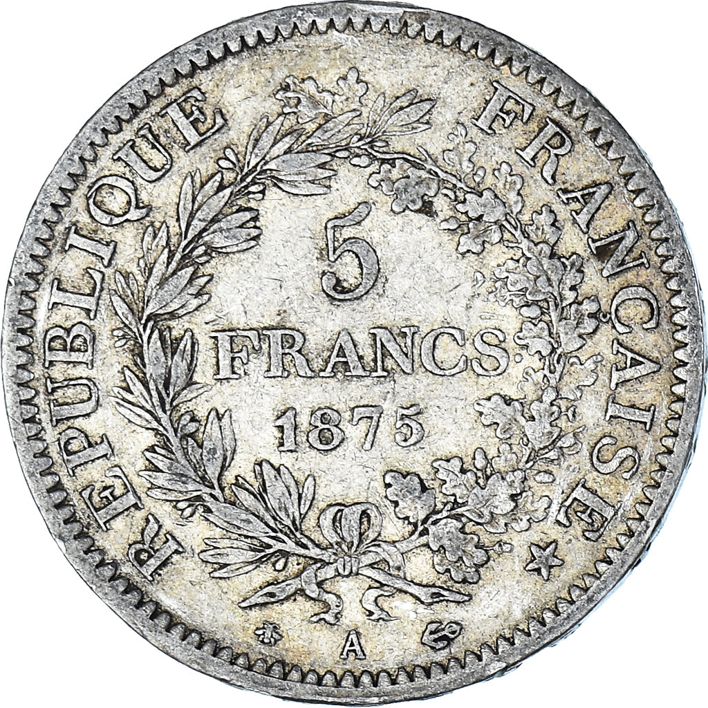Coin, France, Hercule, 5 Francs, 1875, Paris, EF(40-45), Silver, KM:820.1