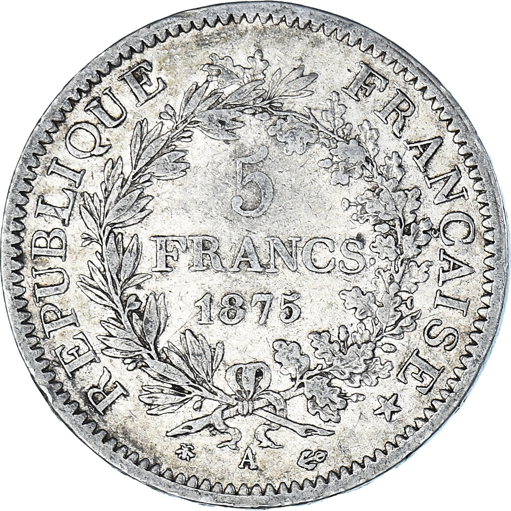 Coin, France, Hercule, 5 Francs, 1875, Paris, EF(40-45), Silver, KM:820.1