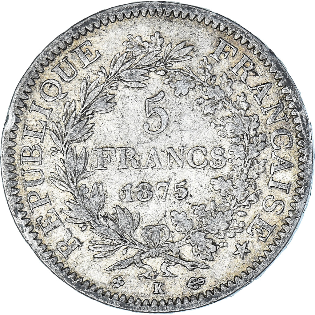 Monnaie, France, Hercule, 5 Francs, 1875, Bordeaux, TB+, Argent, Gadoury:745a