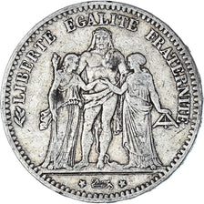 Moneta, Francia, Hercule, 5 Francs, 1876, Paris, MB+, Argento, KM:820.1