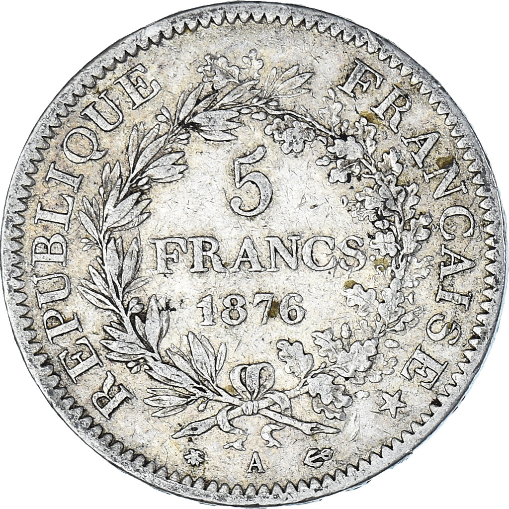 Coin, France, Hercule, 5 Francs, 1876, Paris, EF(40-45), Silver, KM:820.1