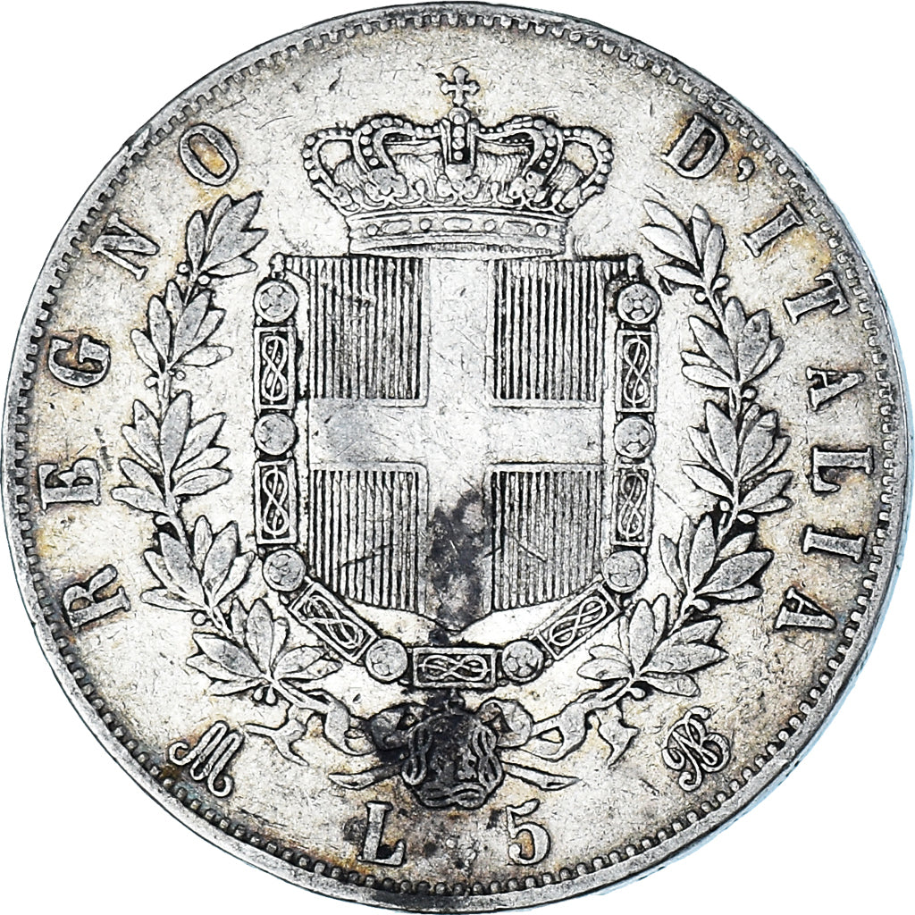 Moneta, Italia, Vittorio Emanuele II, 5 Lire, 1871, Milan, MB+, Argento, KM:8.3