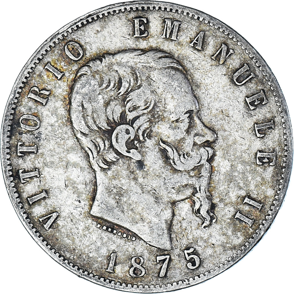 Coin, Italy, Vittorio Emanuele II, 5 Lire, 1875, Milan, VF(30-35), Silver
