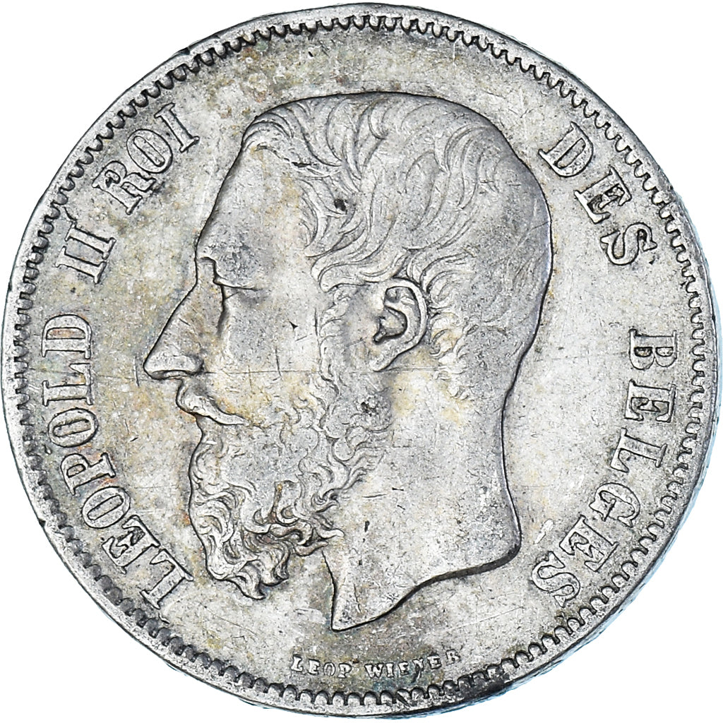 Moneta, Belgio, Leopold II, 5 Francs, 5 Frank, 1869, MB+, Argento, KM:24
