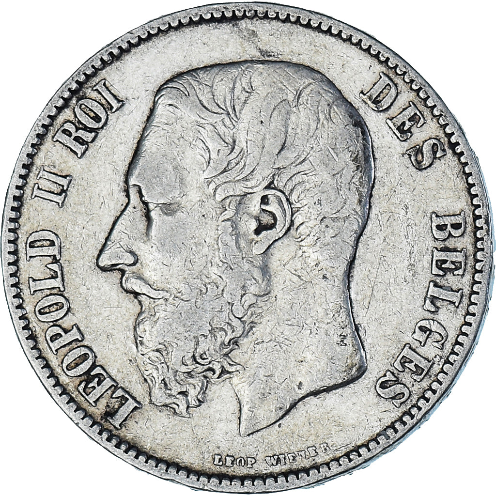 Monnaie, Belgique, Leopold II, 5 Francs, 5 Frank, 1869, TB+, Argent, KM:24