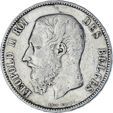 Monnaie, Belgique, Leopold II, 5 Francs, 5 Frank, 1869, TB+, Argent, KM:24
