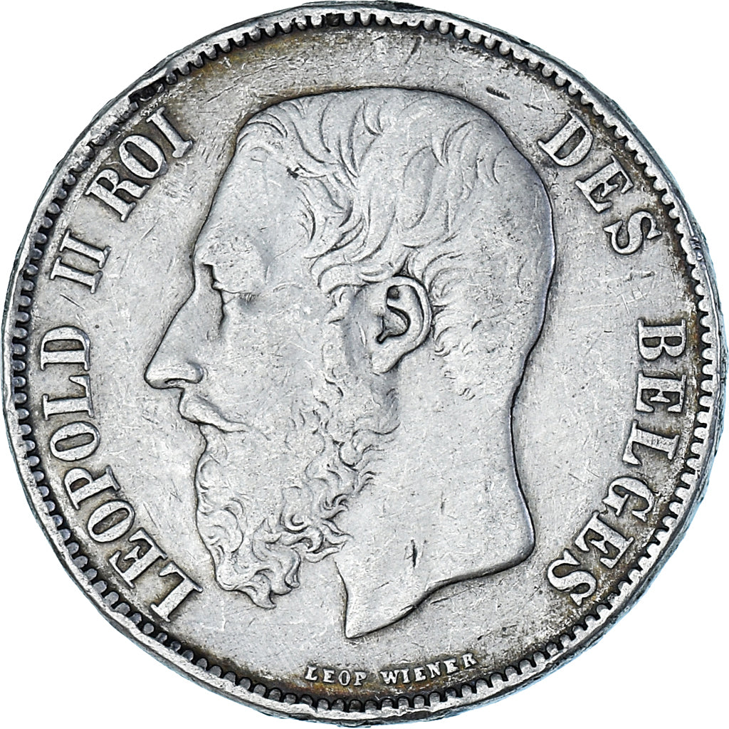 Coin, Belgium, Leopold II, 5 Francs, 5 Frank, 1870, Brussels, VF(20-25), Silver