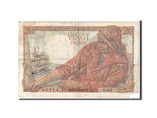 Francia, 20 Francs, 20 F 1942-1950 ''Pêcheur'', 1943, KM:100a, B, Fayette:13.6