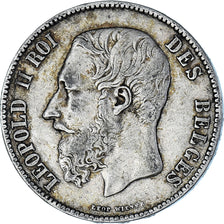 Coin, Belgium, Leopold II, 5 Francs, 5 Frank, 1871, VF(30-35), Silver, KM:24