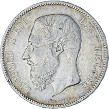 Moneta, Belgio, Leopold II, 5 Francs, 5 Frank, 1873, MB, Argento, KM:24