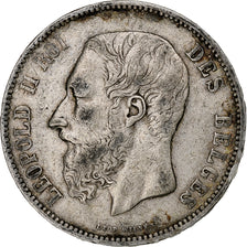 Coin, Belgium, Leopold II, 5 Francs, 5 Frank, 1875, VF(30-35), Silver, KM:24